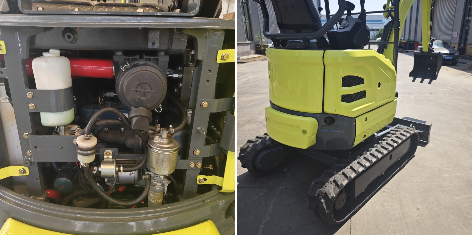 GW18 mini excavator detail photographs 1 and 2