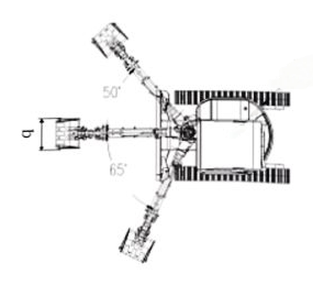 GW25 boom swing angle diagram