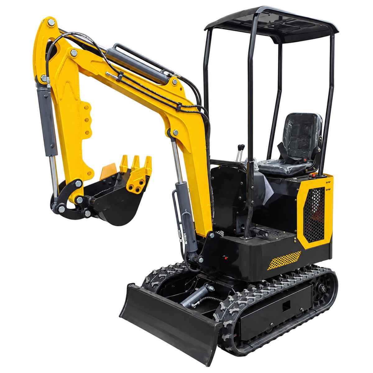 T10-1 Mechanical Control Mini Excavator on a white background