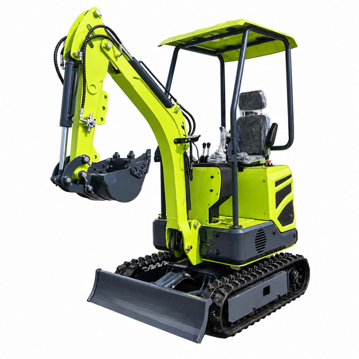 T12 Mechanical Control Mini Excavator on a white background
