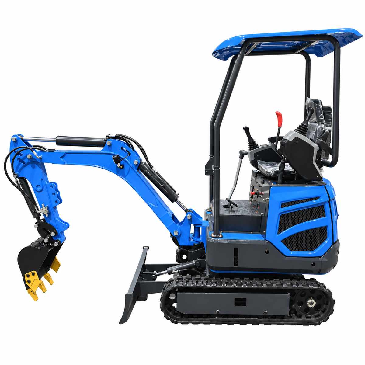 T12 Pilot Control Mini Excavator on a white background